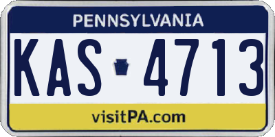 PA license plate KAS4713