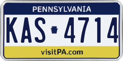 PA license plate KAS4714