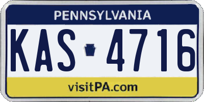 PA license plate KAS4716