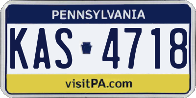 PA license plate KAS4718
