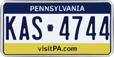 PA license plate KAS4744