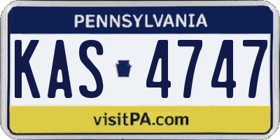 PA license plate KAS4747
