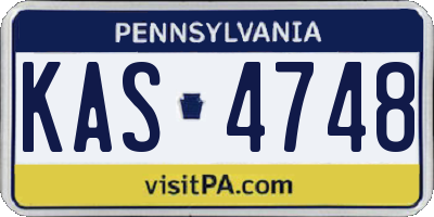PA license plate KAS4748