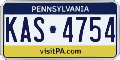 PA license plate KAS4754