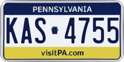 PA license plate KAS4755