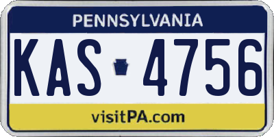 PA license plate KAS4756