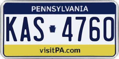 PA license plate KAS4760