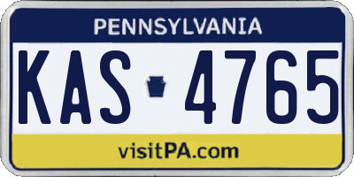 PA license plate KAS4765