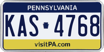 PA license plate KAS4768