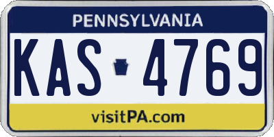 PA license plate KAS4769