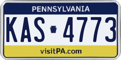 PA license plate KAS4773