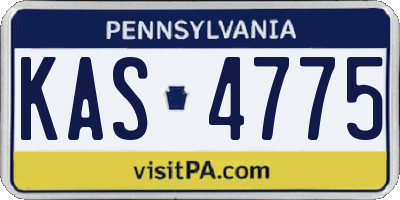 PA license plate KAS4775