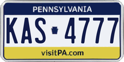 PA license plate KAS4777