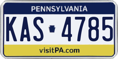 PA license plate KAS4785
