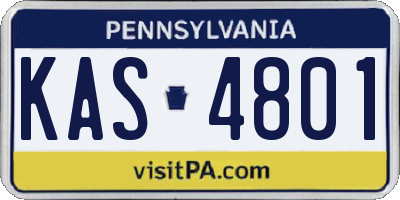 PA license plate KAS4801