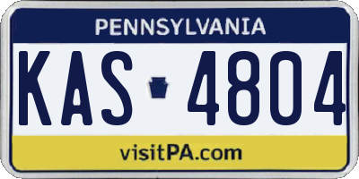 PA license plate KAS4804