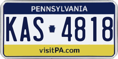PA license plate KAS4818