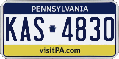 PA license plate KAS4830