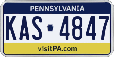 PA license plate KAS4847