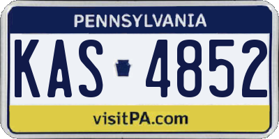 PA license plate KAS4852