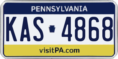 PA license plate KAS4868