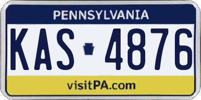 PA license plate KAS4876