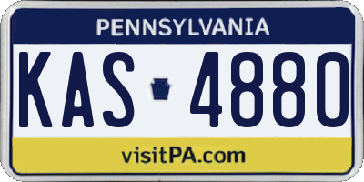 PA license plate KAS4880