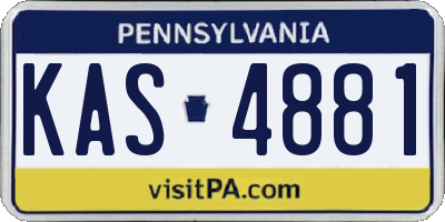 PA license plate KAS4881