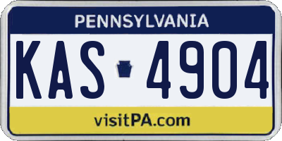 PA license plate KAS4904