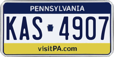 PA license plate KAS4907