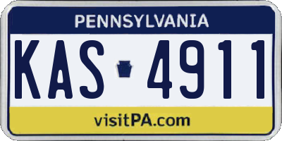 PA license plate KAS4911