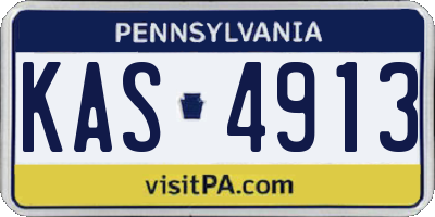 PA license plate KAS4913
