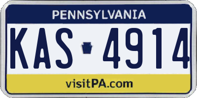 PA license plate KAS4914