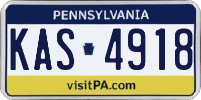 PA license plate KAS4918