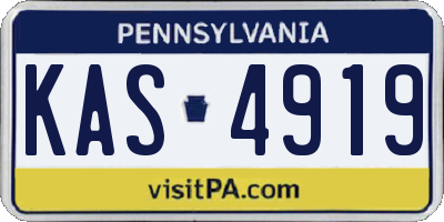 PA license plate KAS4919
