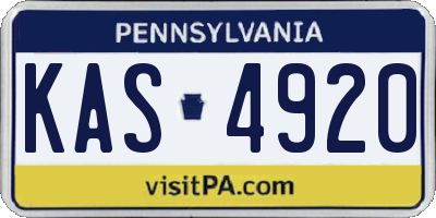 PA license plate KAS4920