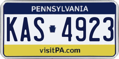 PA license plate KAS4923