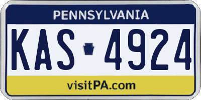 PA license plate KAS4924