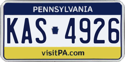 PA license plate KAS4926