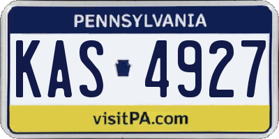 PA license plate KAS4927