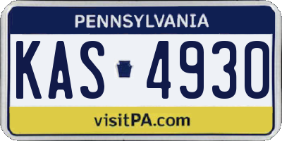 PA license plate KAS4930