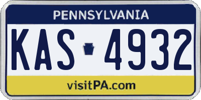 PA license plate KAS4932