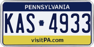 PA license plate KAS4933