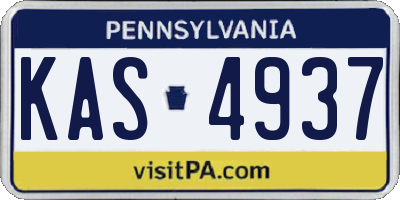 PA license plate KAS4937