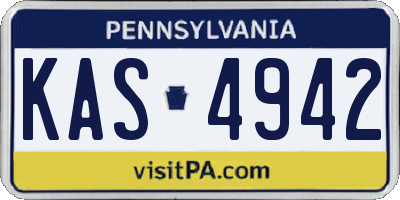 PA license plate KAS4942