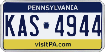 PA license plate KAS4944