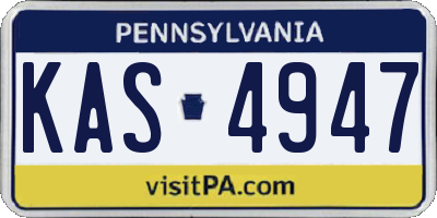 PA license plate KAS4947