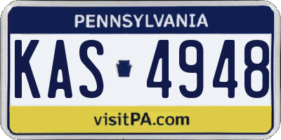 PA license plate KAS4948