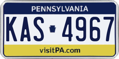 PA license plate KAS4967