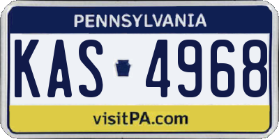 PA license plate KAS4968